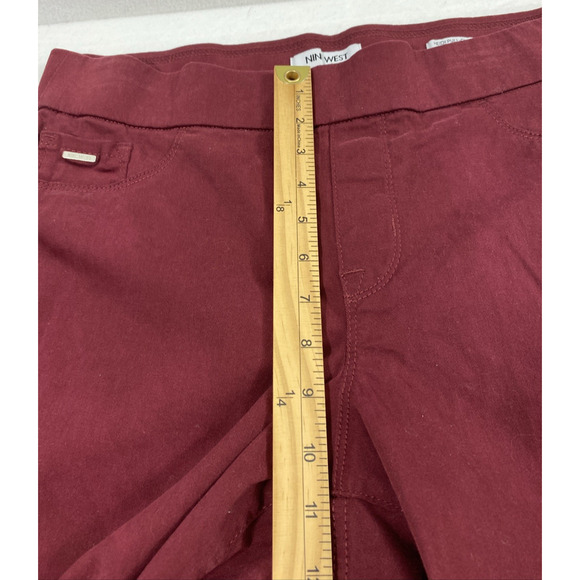 Nine West Womens Burgundy Jeans Size 12 Heidi Skinny Pull On Stretch Mid Rise‎ - Picture 9 of 12